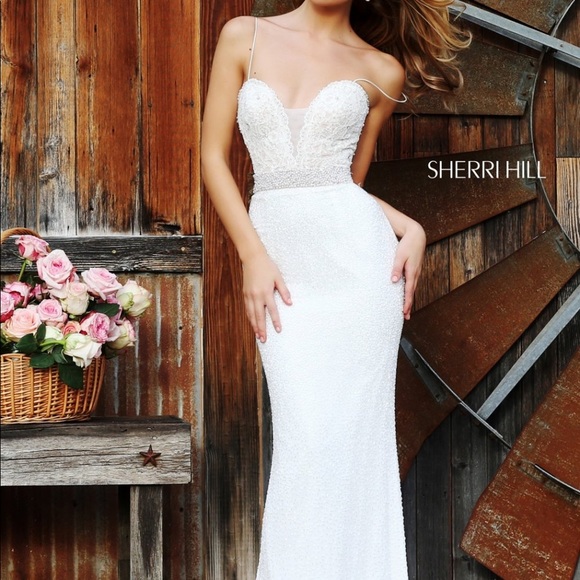 Sherri Hill 11260 White Pageant/Prom/Wedding Dress - Picture 2 of 16